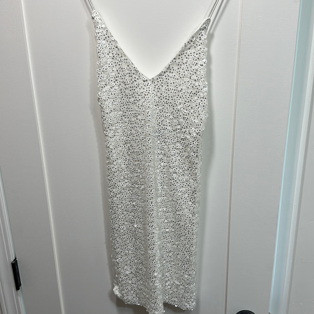 Lulu’s White Sequin Mini